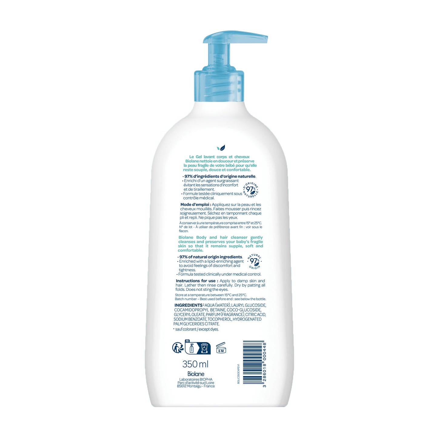 Biolane 法國貝兒 2合1沐浴/洗髮啫喱 750ml / 350ml