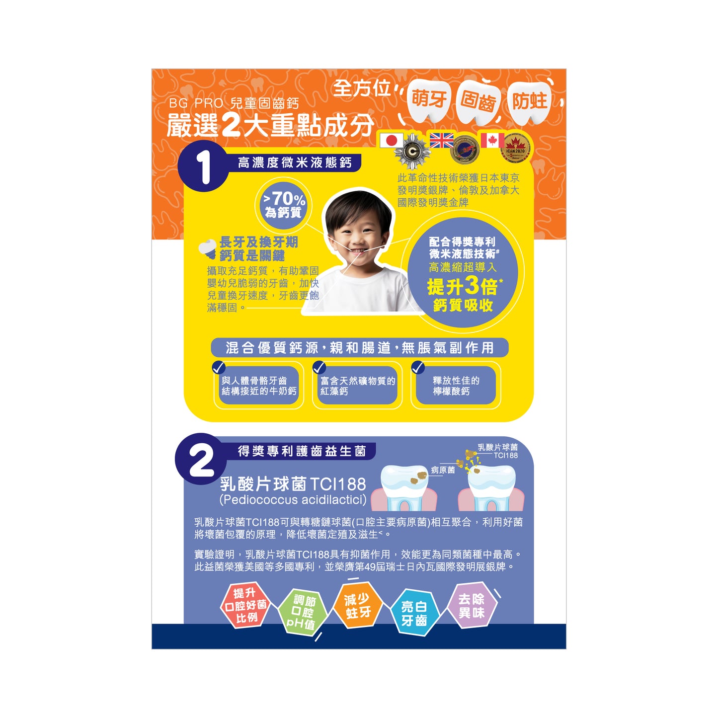 BG PRO博健專研兒童固齒鈣 (1盒裝/ 30包)